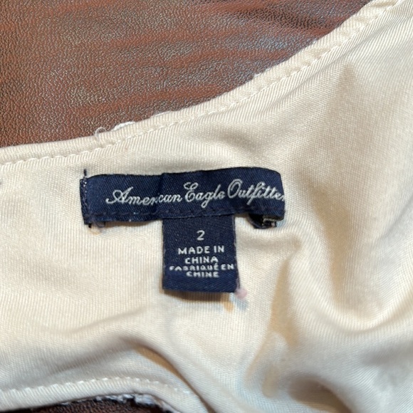 AMERICAN EAGLE OUTFITTERS Adorable & Sexy Cream Lace Dress Size 2 - Picture 6 of 7